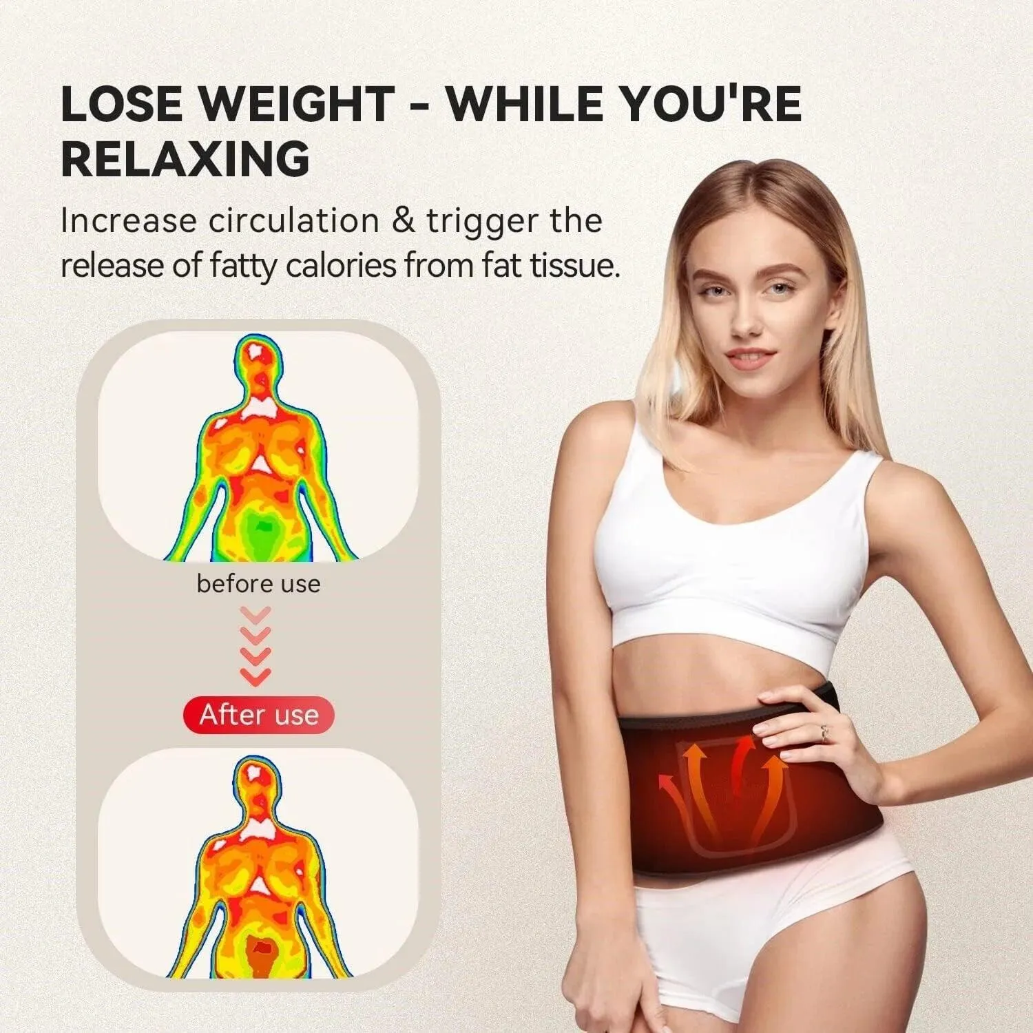 2 in 1 Laser Lipo LED Red Light Therapy Belt Pain Relief near Infrared Weight Loss