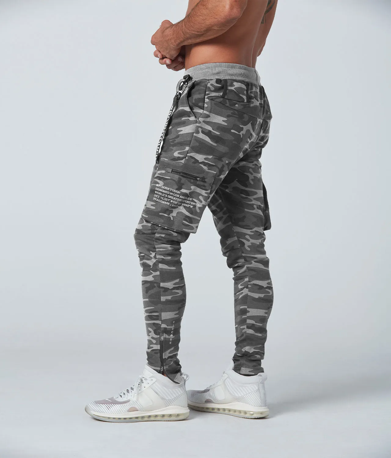 2100 . Viscose Fitted Jogger - Grey Camo