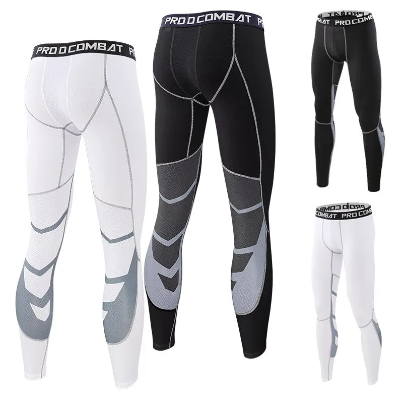 2pcs Set Men Running Compression Sweatpants Gym Jogging Leggings Basketball Football Shorts Fitness Clothes Tight Sport Pants v2