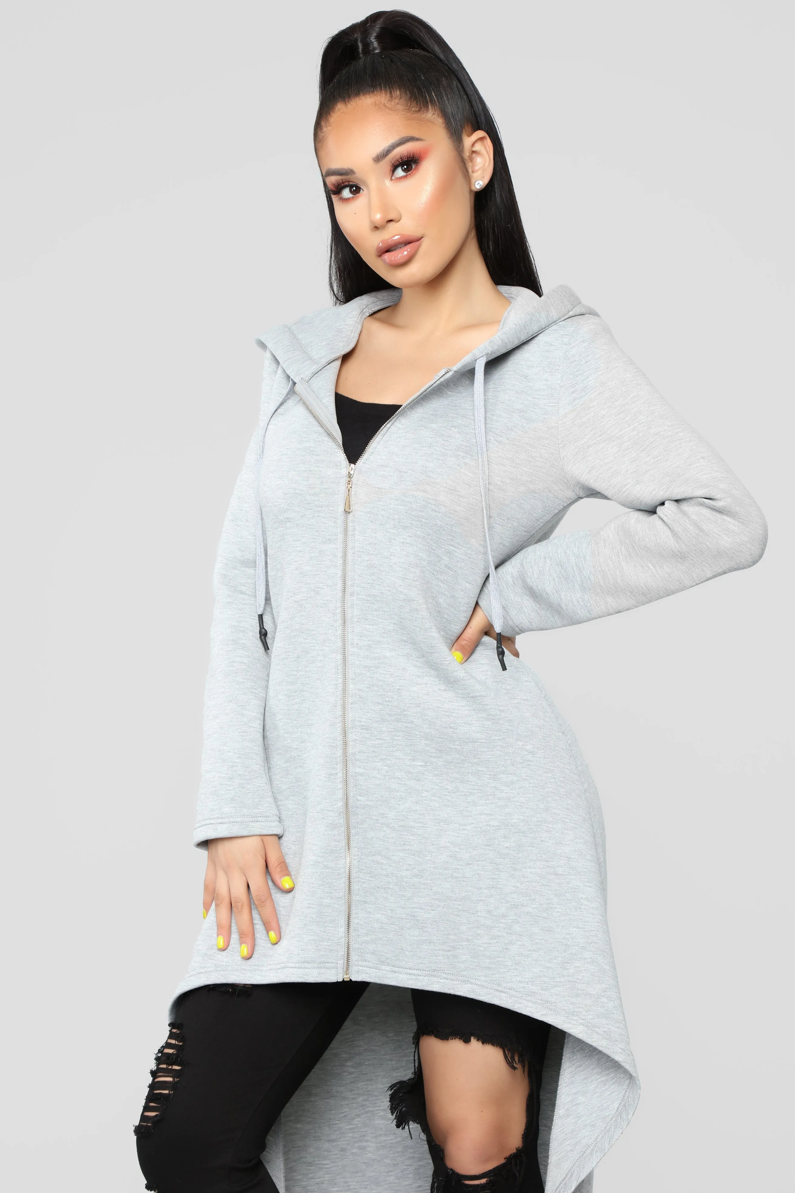 A Bronx Winter Hooded Jacket - Heather Grey