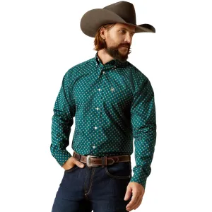 Ariat Men's Grover Fitted Long Sleeve Shirt Teal