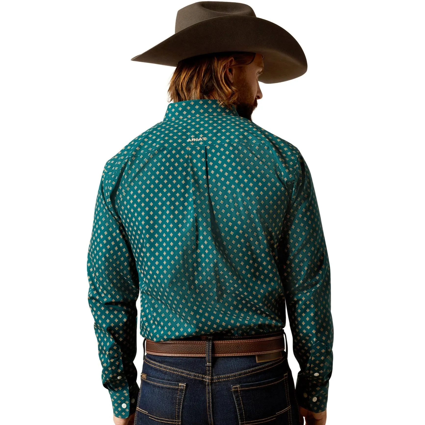 Ariat Men's Grover Fitted Long Sleeve Shirt Teal