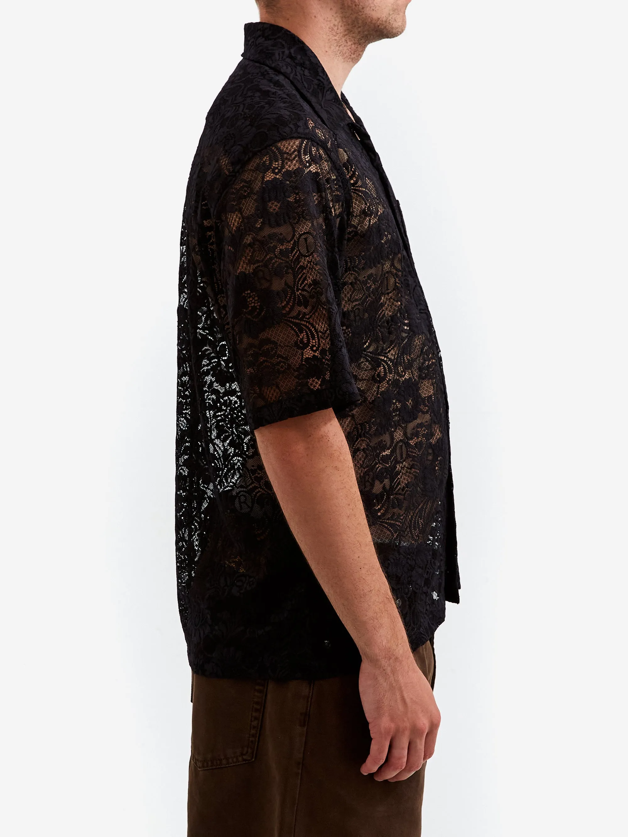 Aries Lace Hawaiian Shirt - Black