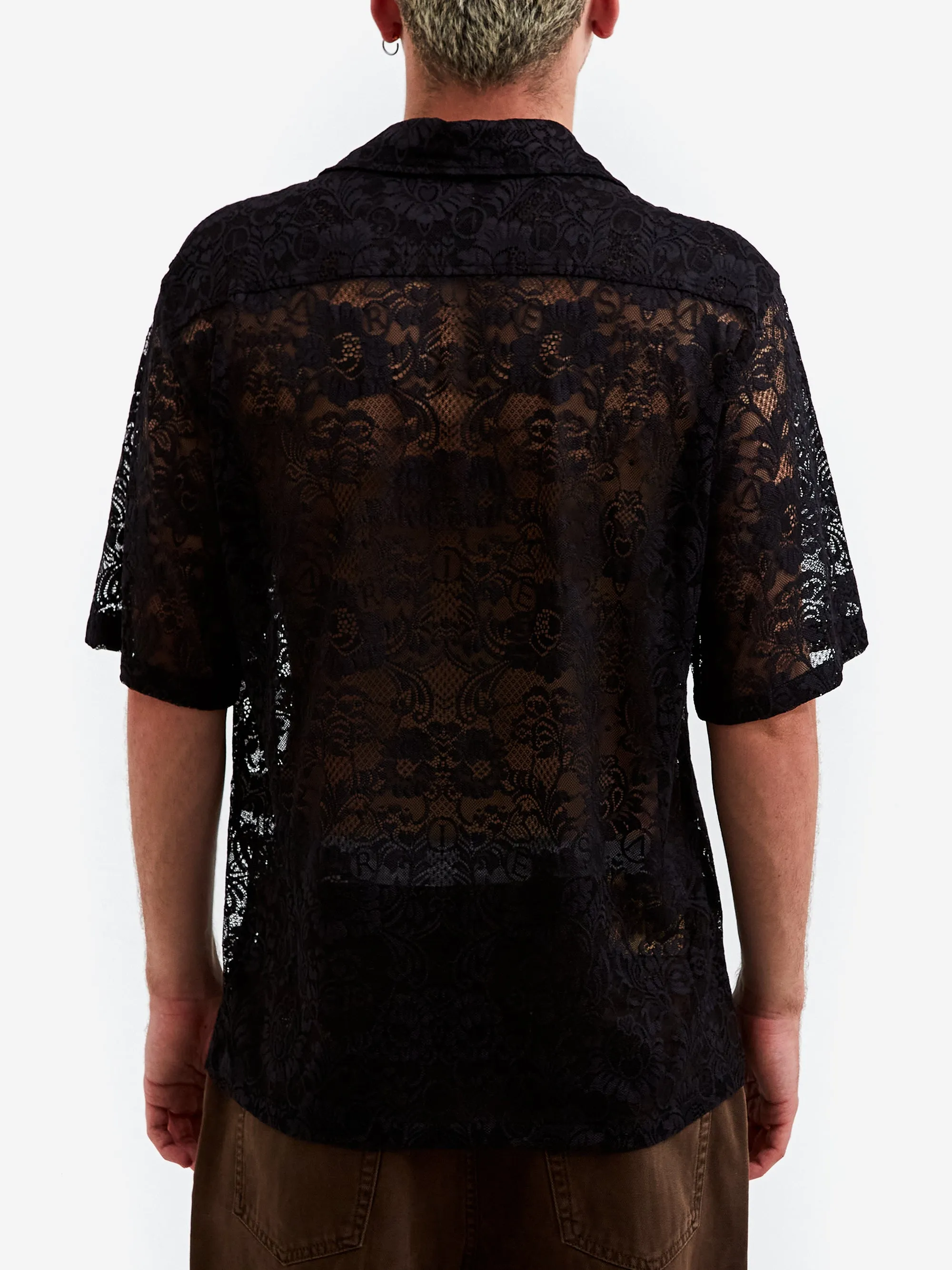 Aries Lace Hawaiian Shirt - Black