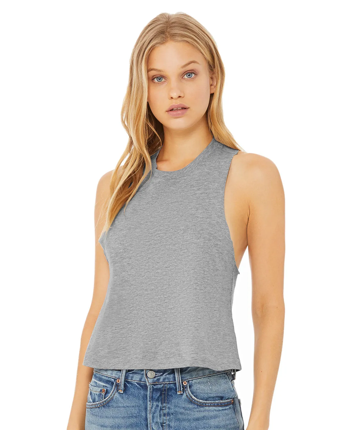 Athletic Heather - Women's racerback cropped tank