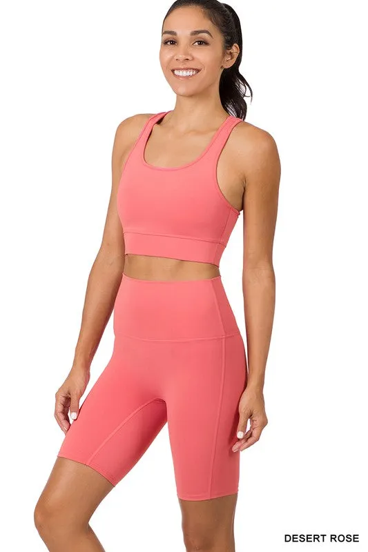 ATHLETIC TANK TOP & BIKER SHORTS SET