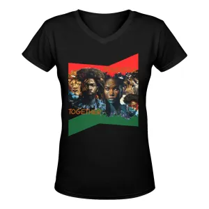 Black Legends Women's Deep V-neck T-shirt (Model T19)