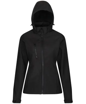 Black - Women's venturer 3-layer hooded softshell jacket