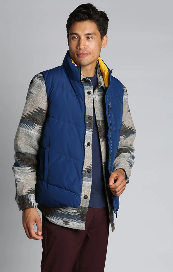 Blue Quilted Puffer Vest