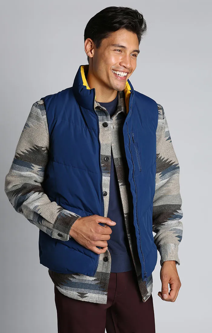 Blue Quilted Puffer Vest