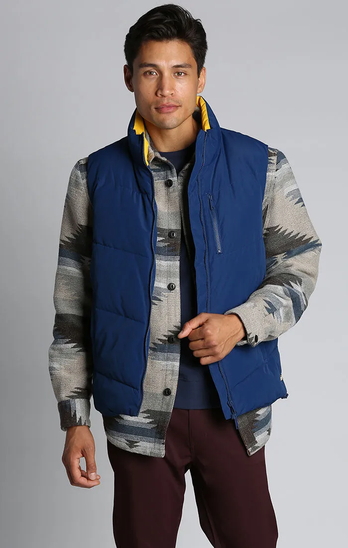 Blue Quilted Puffer Vest