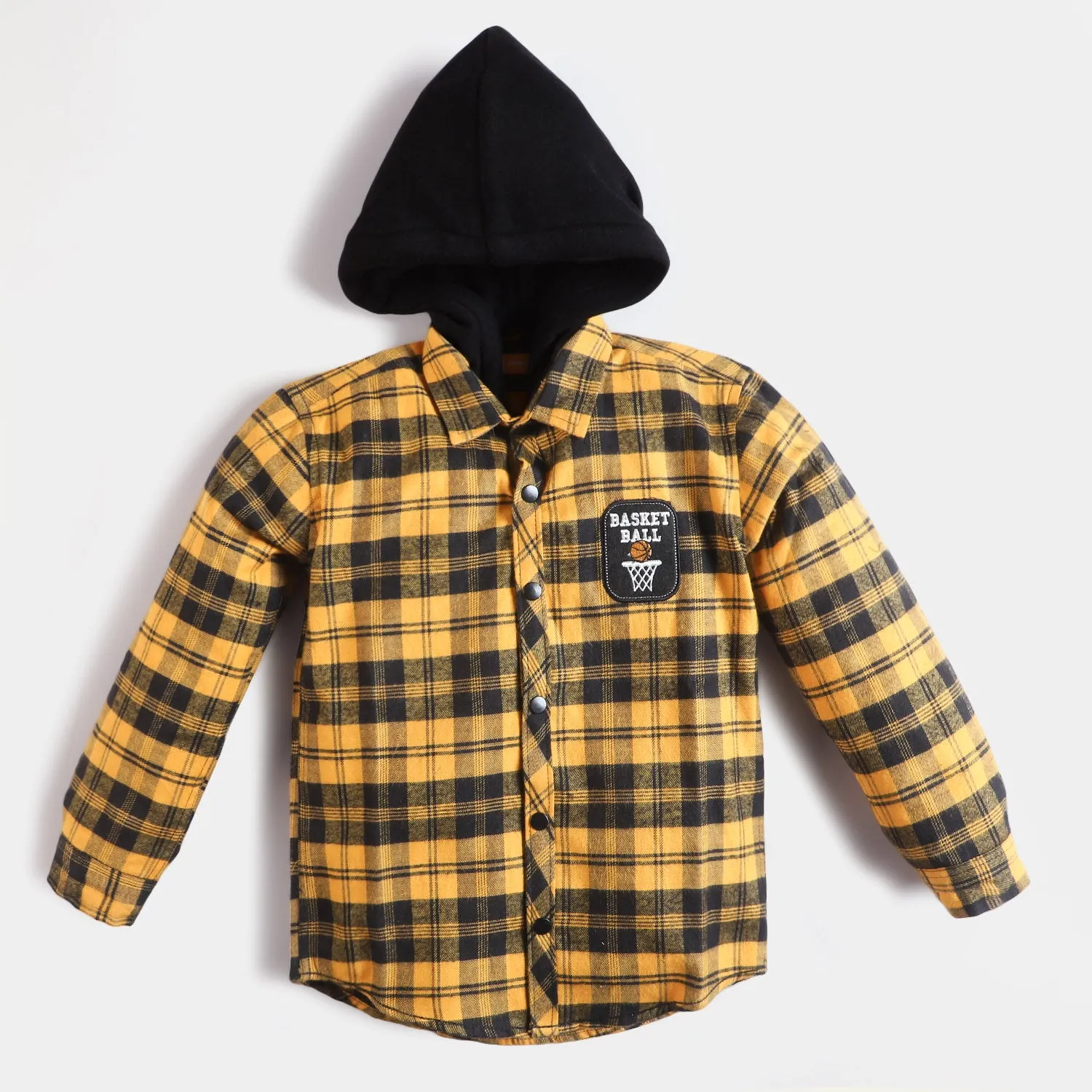 Boys Flannel Casual Shirt Basket Ball - Yellow