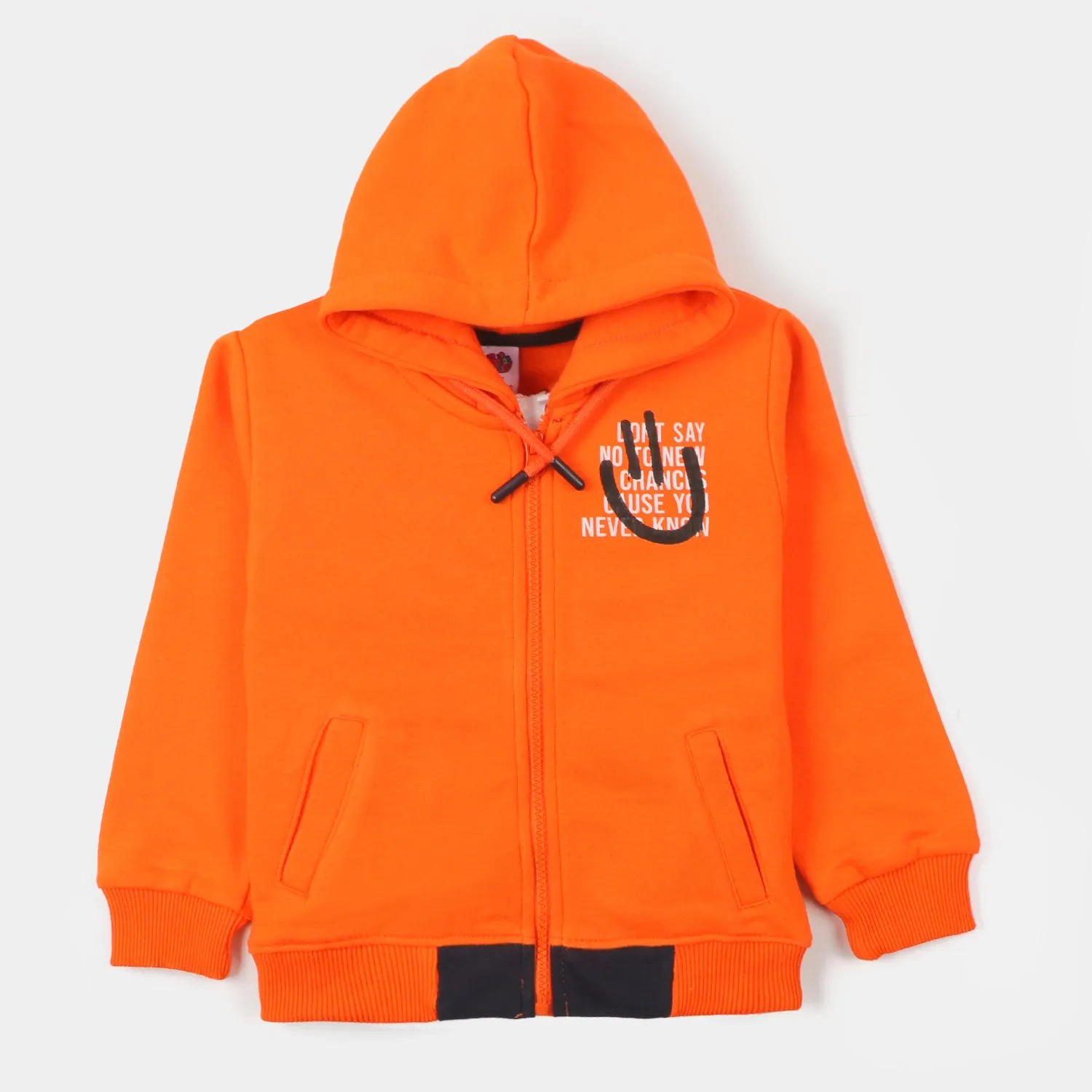 Boys Hooded Knitted Jacket Renounce - ORANGE