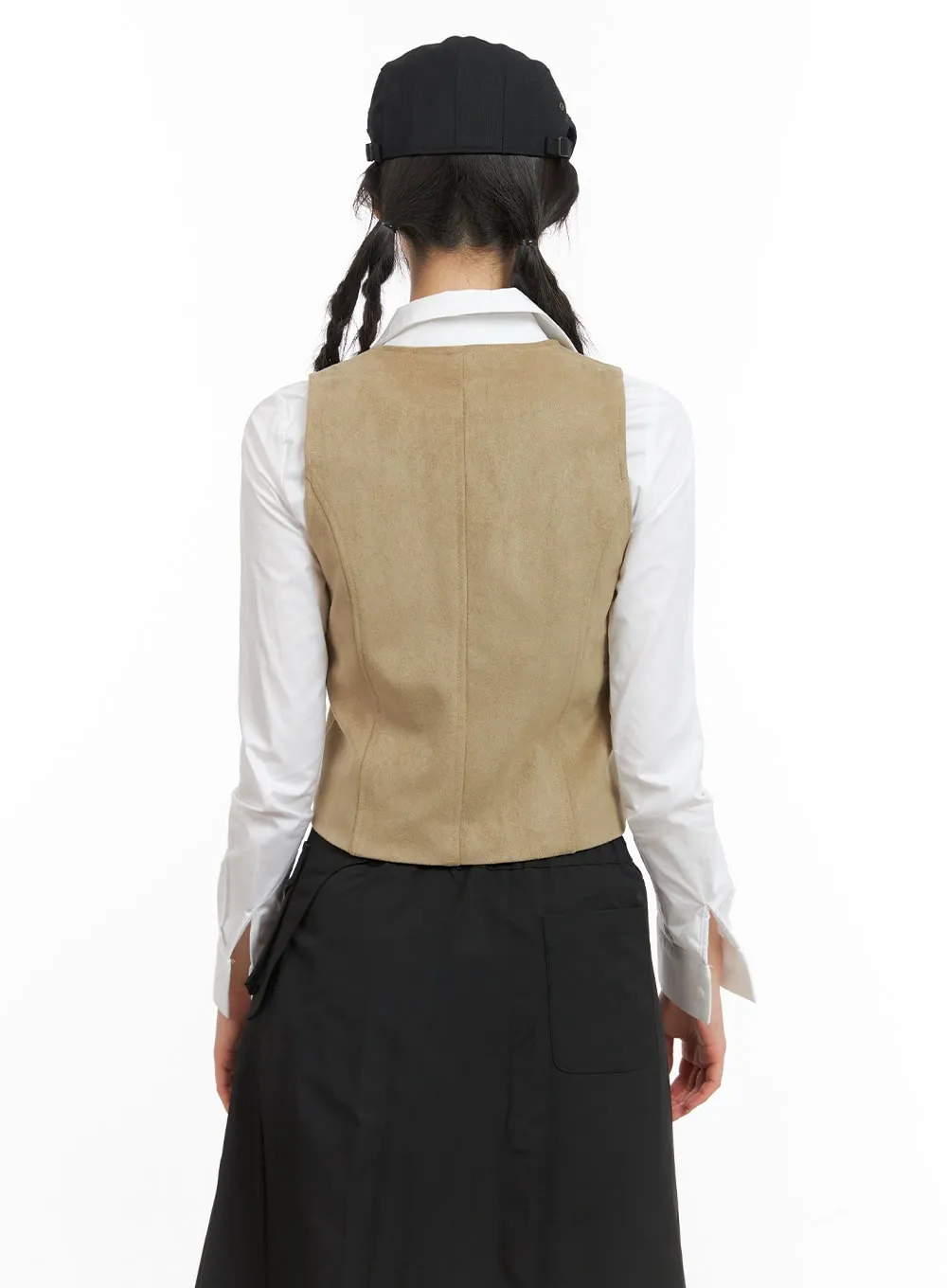 Button Suede Vest CG419