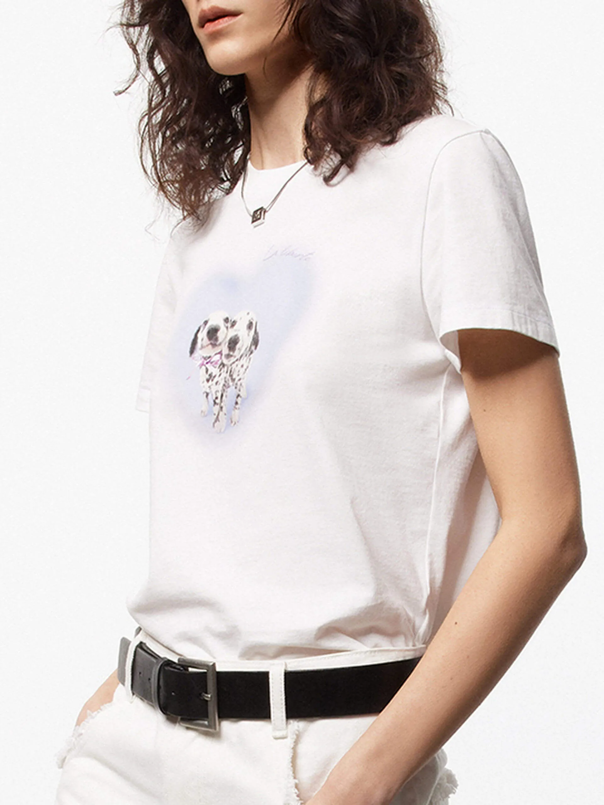 Cartoon Print Fitted T-shirt