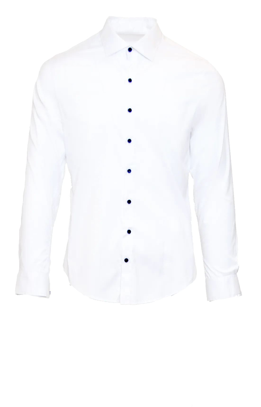 CRISP WHITE FITTED COTTON DRESS SHIRT