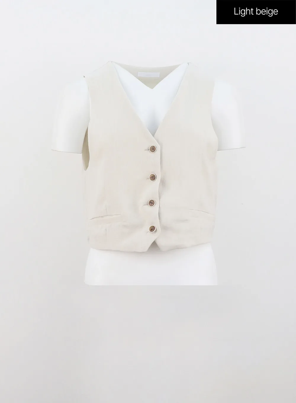 Cropped Button Vest IU326