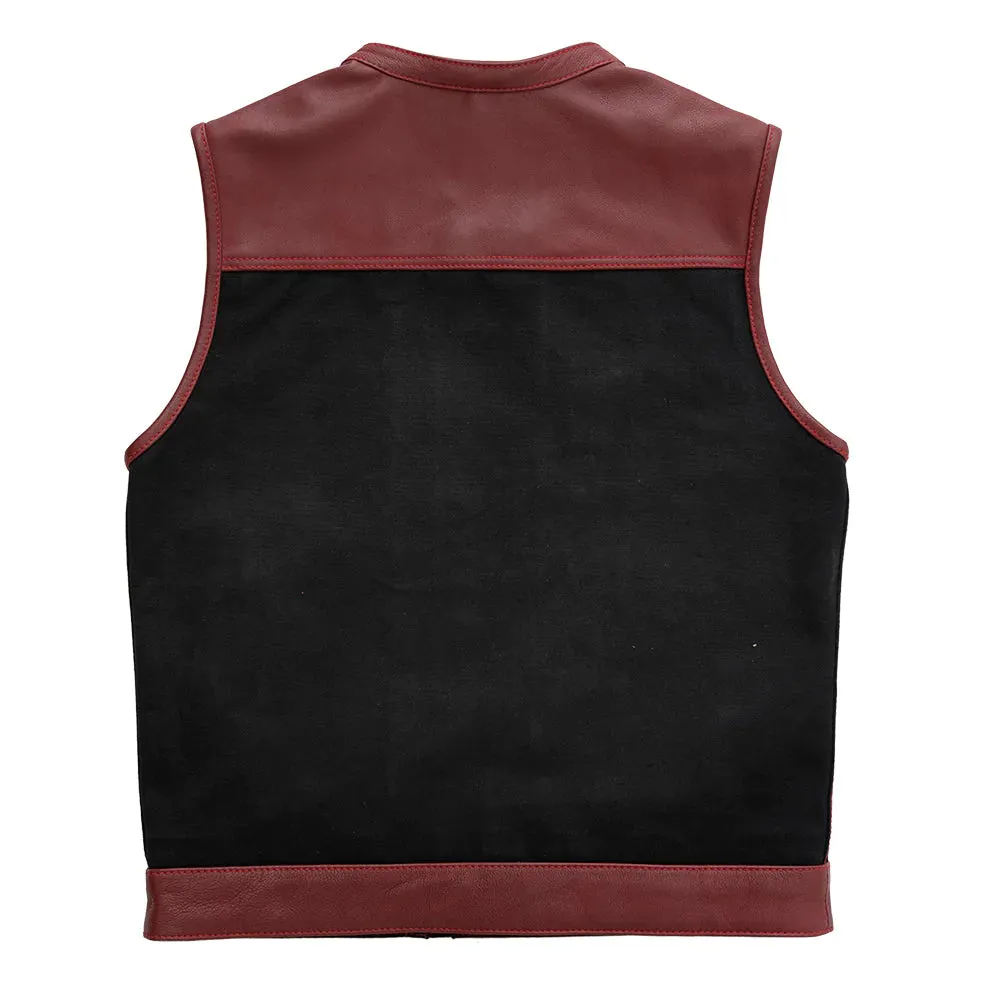 Crusher - Men's Leather/Canvas Motorcycle Vest - Limited Edition