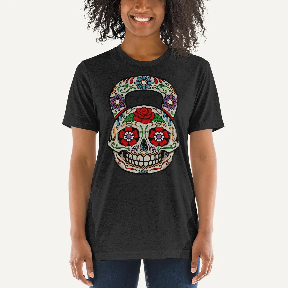 Dia De Los Muertos Kettlebell Design Men’s Triblend T-Shirt