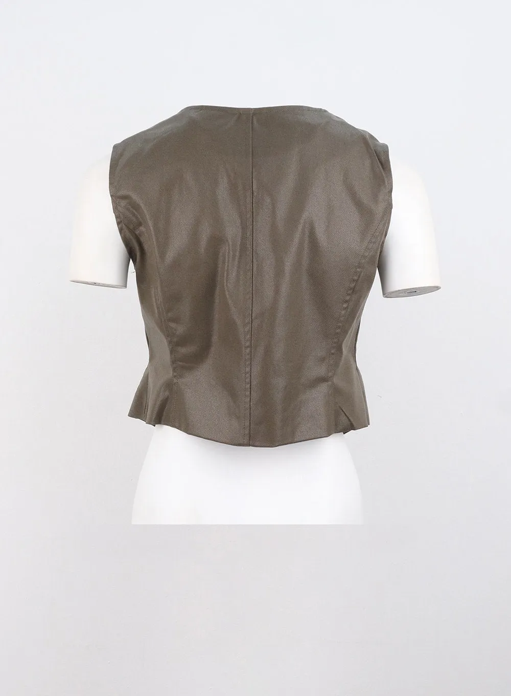 Faux Leather Buttoned Vest IS306