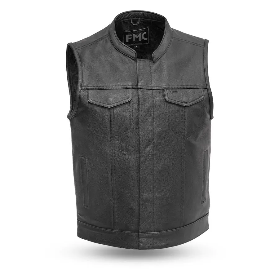 First Manufacturing FMM690BSF Men’s ‘The Blaster’ Club Style Leather Vest with Concealed Carry Pockets