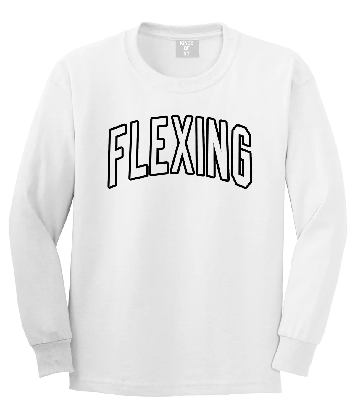 Flexing Outline Mens Long Sleeve T-Shirt