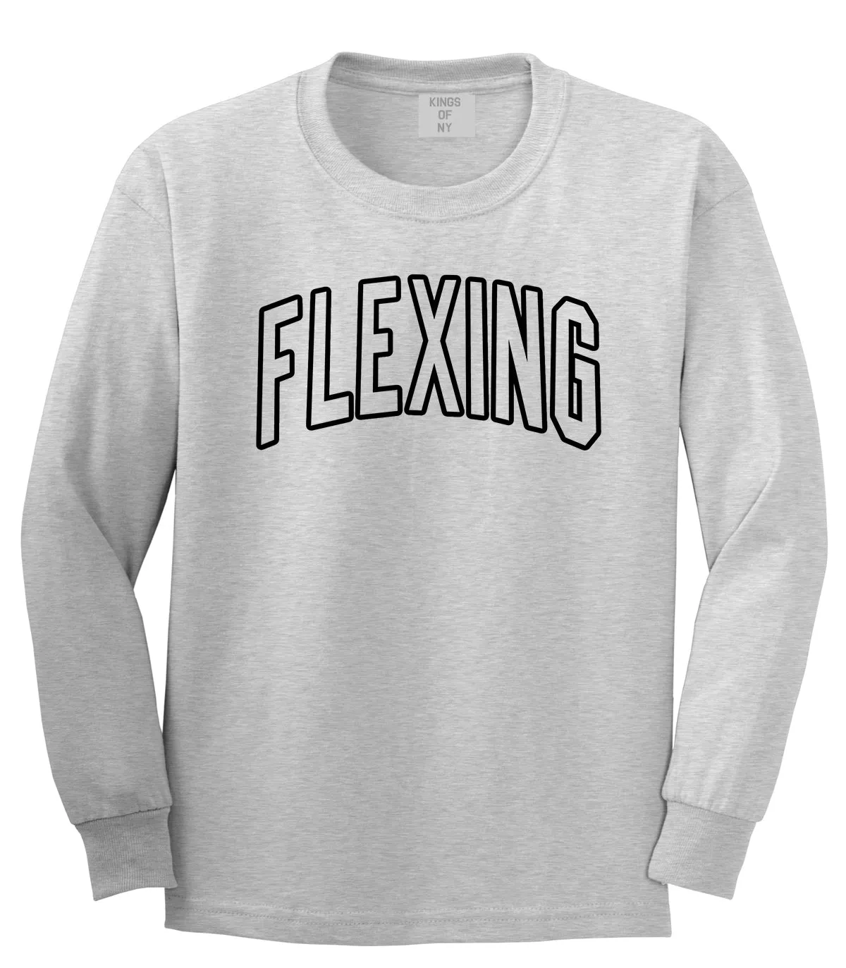 Flexing Outline Mens Long Sleeve T-Shirt