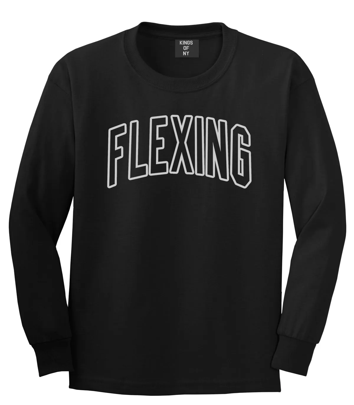 Flexing Outline Mens Long Sleeve T-Shirt