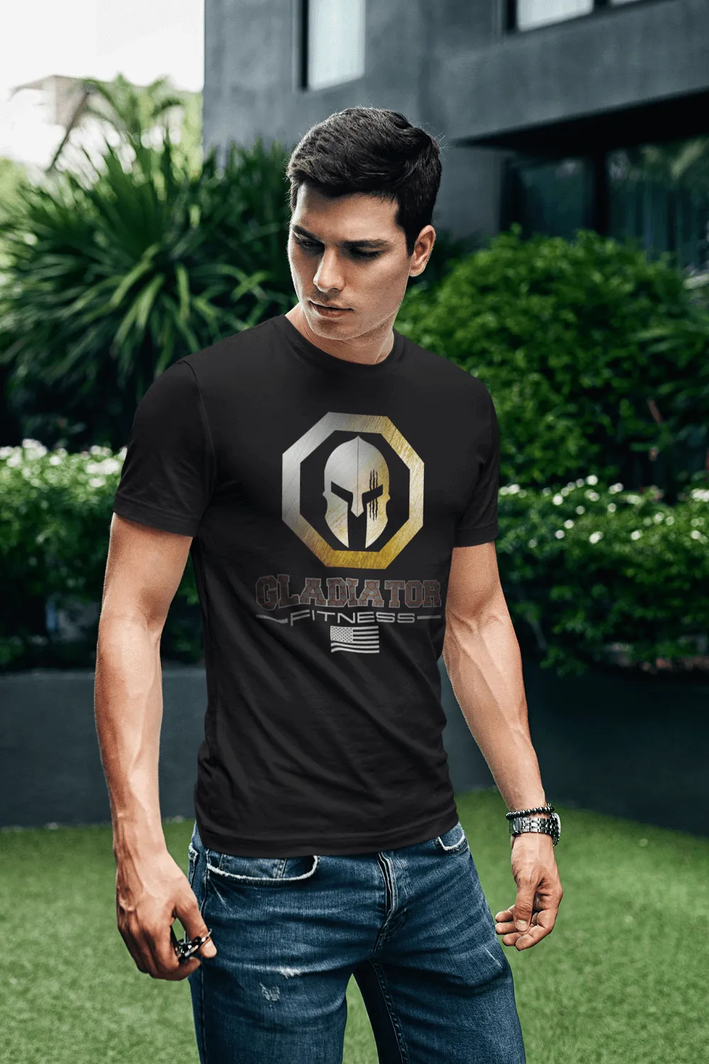 Gladiator Fitness Logo Tee - Gym Tee, Workout, Training...