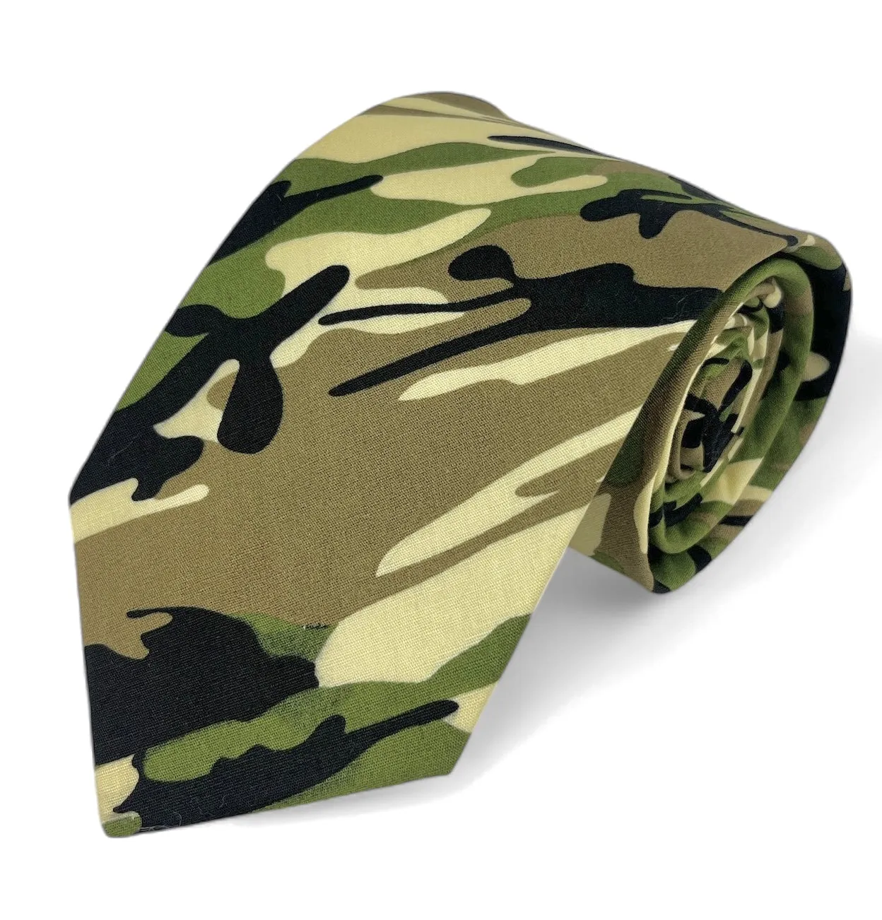 Green Camouflage Cotton Tie Set