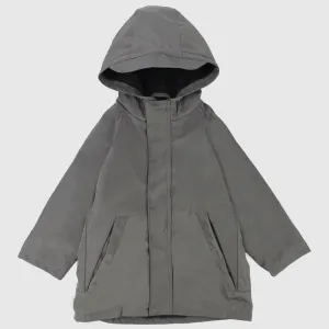 Grey Unisex Long-Sleeved Waterproof Hooded Jacket