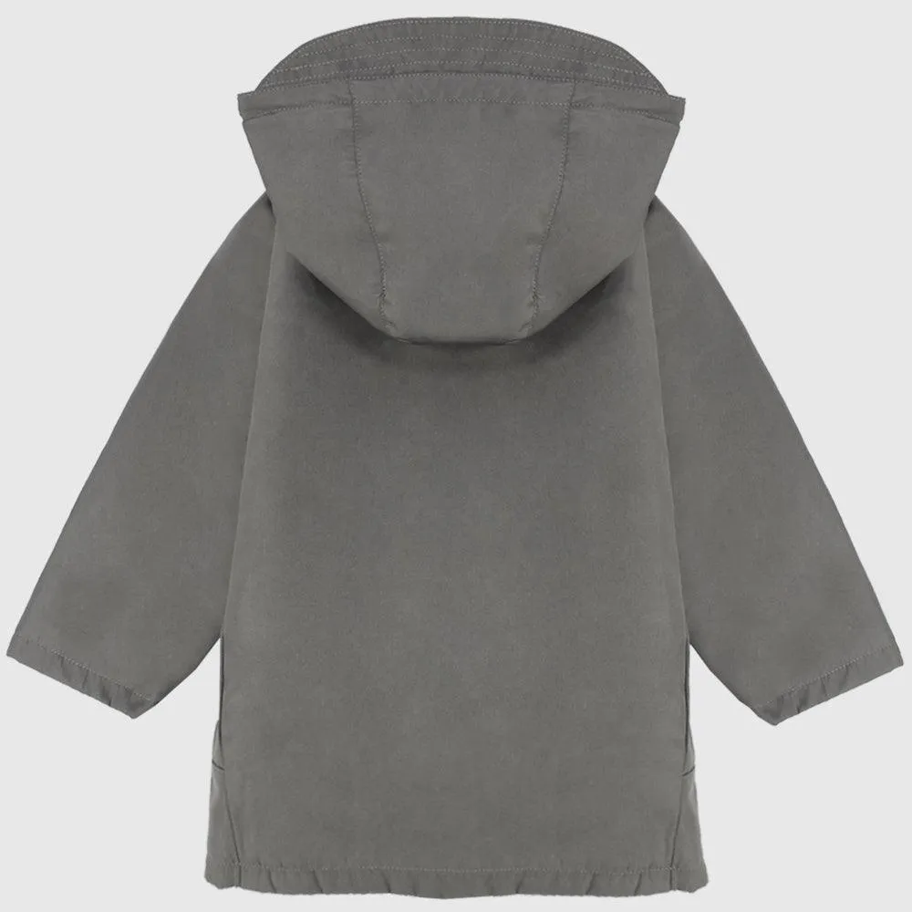 Grey Unisex Long-Sleeved Waterproof Hooded Jacket