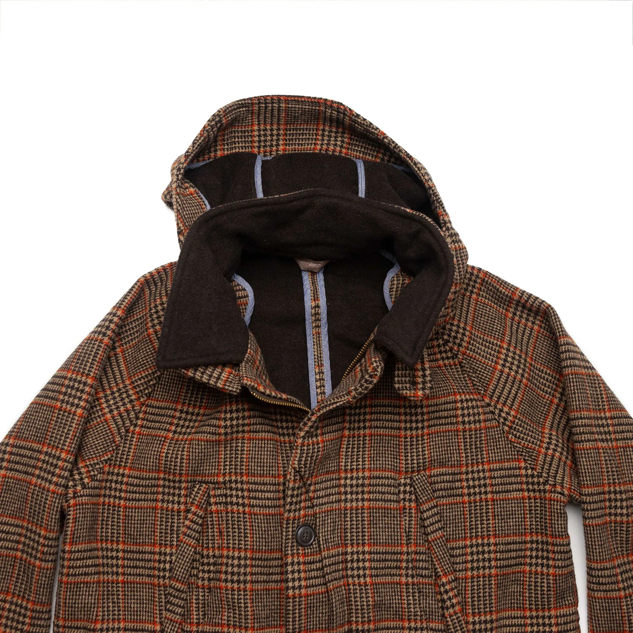 Houndstooth Hooded Coat - 48/Madium