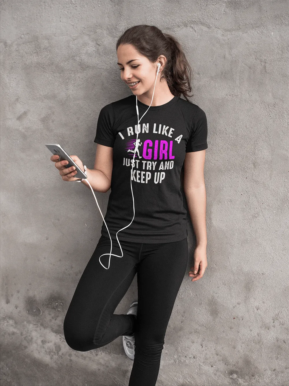 I Run Like a Girl, Just Try To Keep Up" Work-out, Gym or Everyday Wear !! Fitness Couture Release "