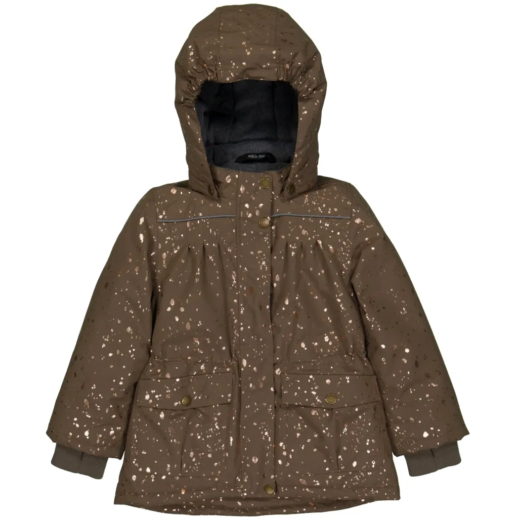 Junior Winter Jacket Polyester & Glitter(printed) - Chocolate Chip