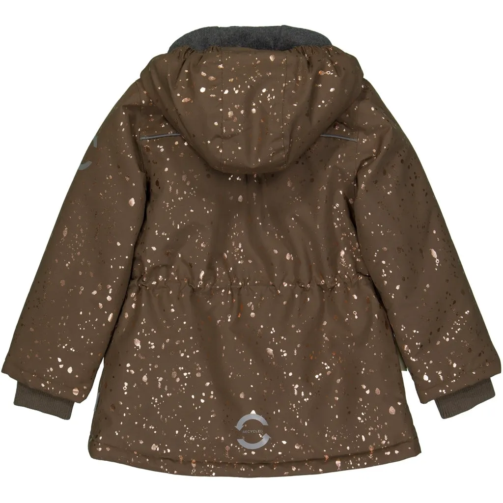 Junior Winter Jacket Polyester & Glitter(printed) - Chocolate Chip