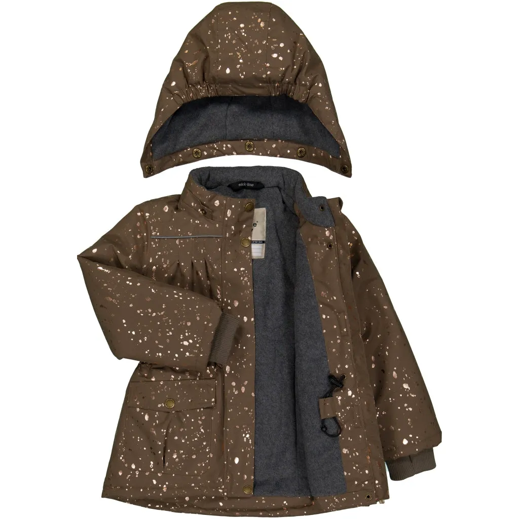 Junior Winter Jacket Polyester & Glitter(printed) - Chocolate Chip