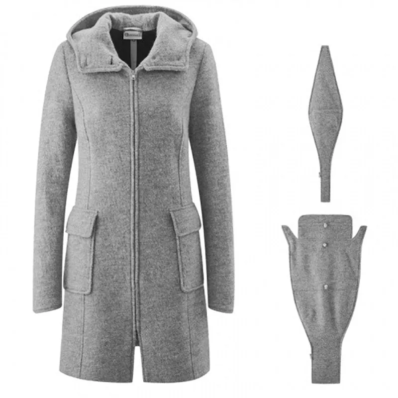 Mamalila  Maternity   Babywearing Wool Coat Vienna Light grey