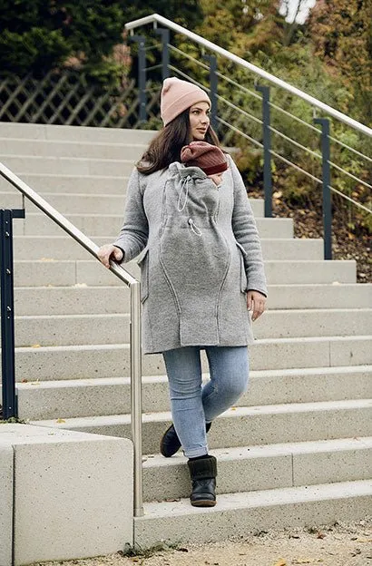 Mamalila  Maternity   Babywearing Wool Coat Vienna Light grey