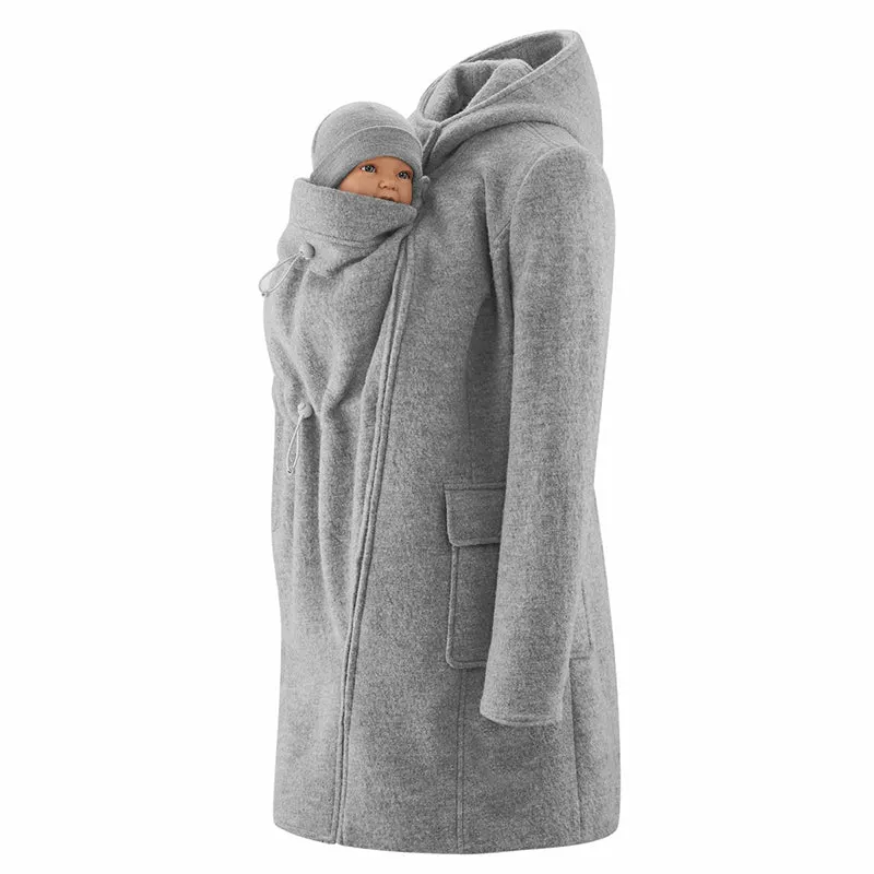 Mamalila  Maternity   Babywearing Wool Coat Vienna Light grey