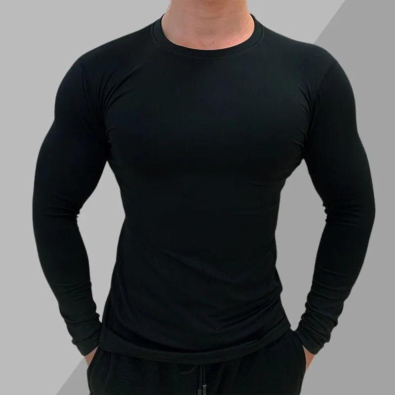 Men Compression T-shirt Gym Fitness Sport Tight Running Sweatshirt Jogging Workout Sportswear Long Sleeve Elastic Tops RashGuard