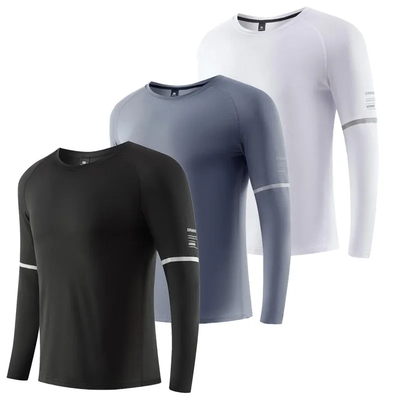 Men Compression T-shirt Gym Fitness Sport Tight Running Sweatshirt Jogging Workout Sportswear Long Sleeve Elastic Tops RashGuard