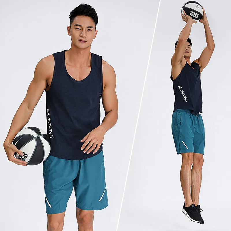 Men Sports Vest Basketball Football Running Tank Gym Fitness Tops Male Training Joggers Sleeveless Shirt Breathable Clothes