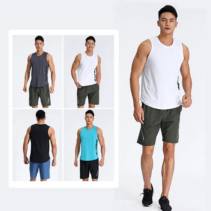 Men Sports Vest Basketball Football Running Tank Gym Fitness Tops Male Training Joggers Sleeveless Shirt Breathable Clothes