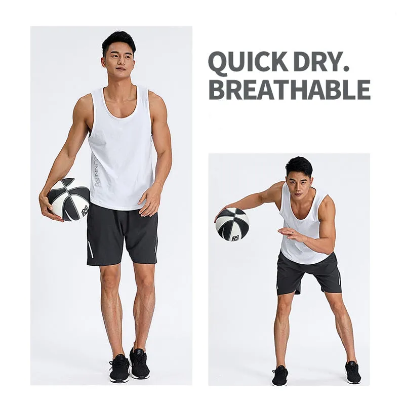 Men Sports Vest Basketball Football Running Tank Gym Fitness Tops Male Training Joggers Sleeveless Shirt Breathable Clothes