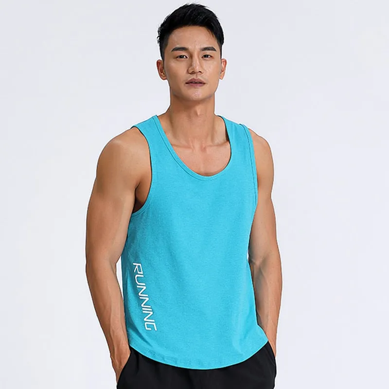 Men Sports Vest Basketball Football Running Tank Gym Fitness Tops Male Training Joggers Sleeveless Shirt Breathable Clothes