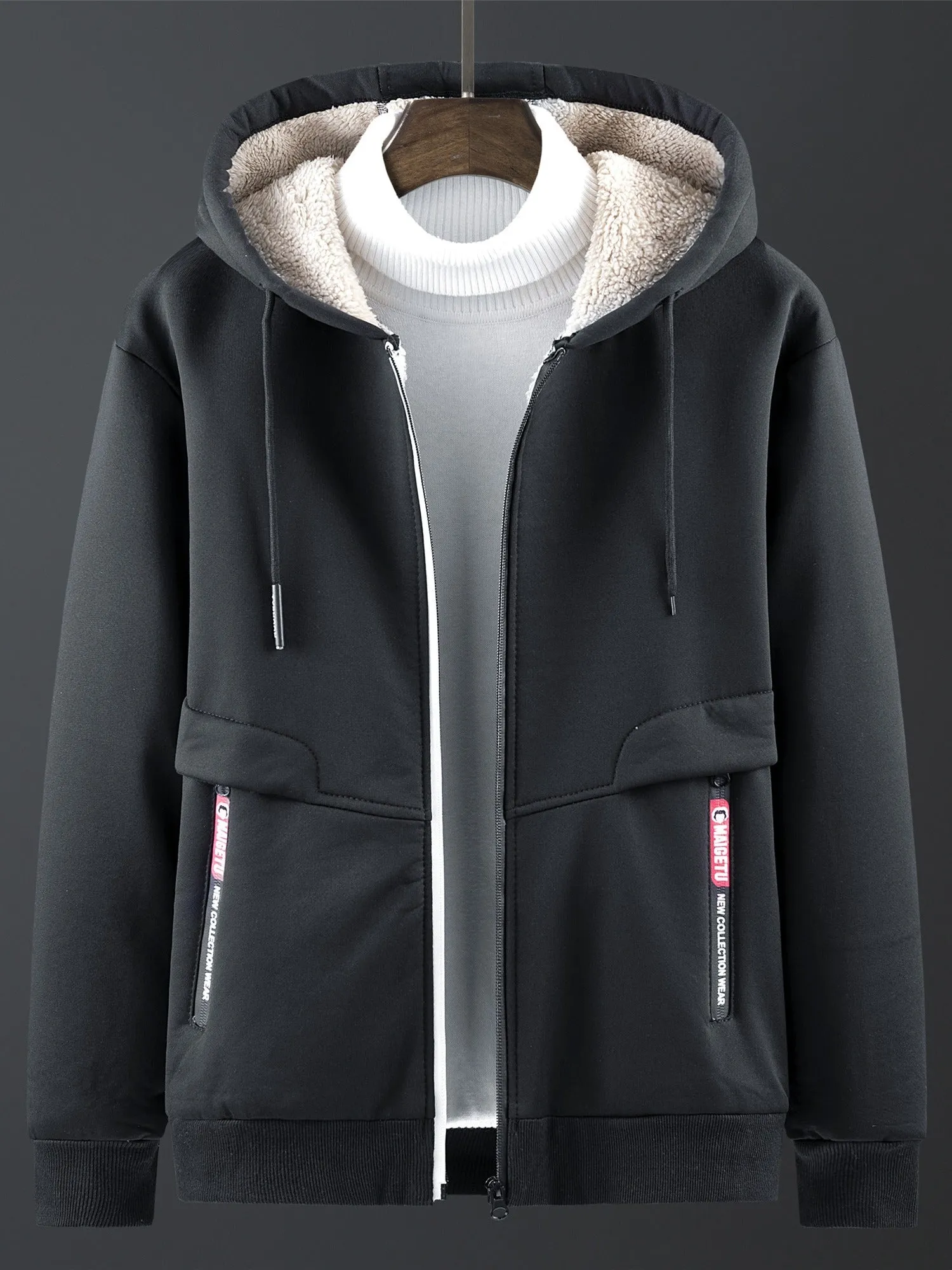 Men's Fall/Winter Casual Fleece Hooded Jacket