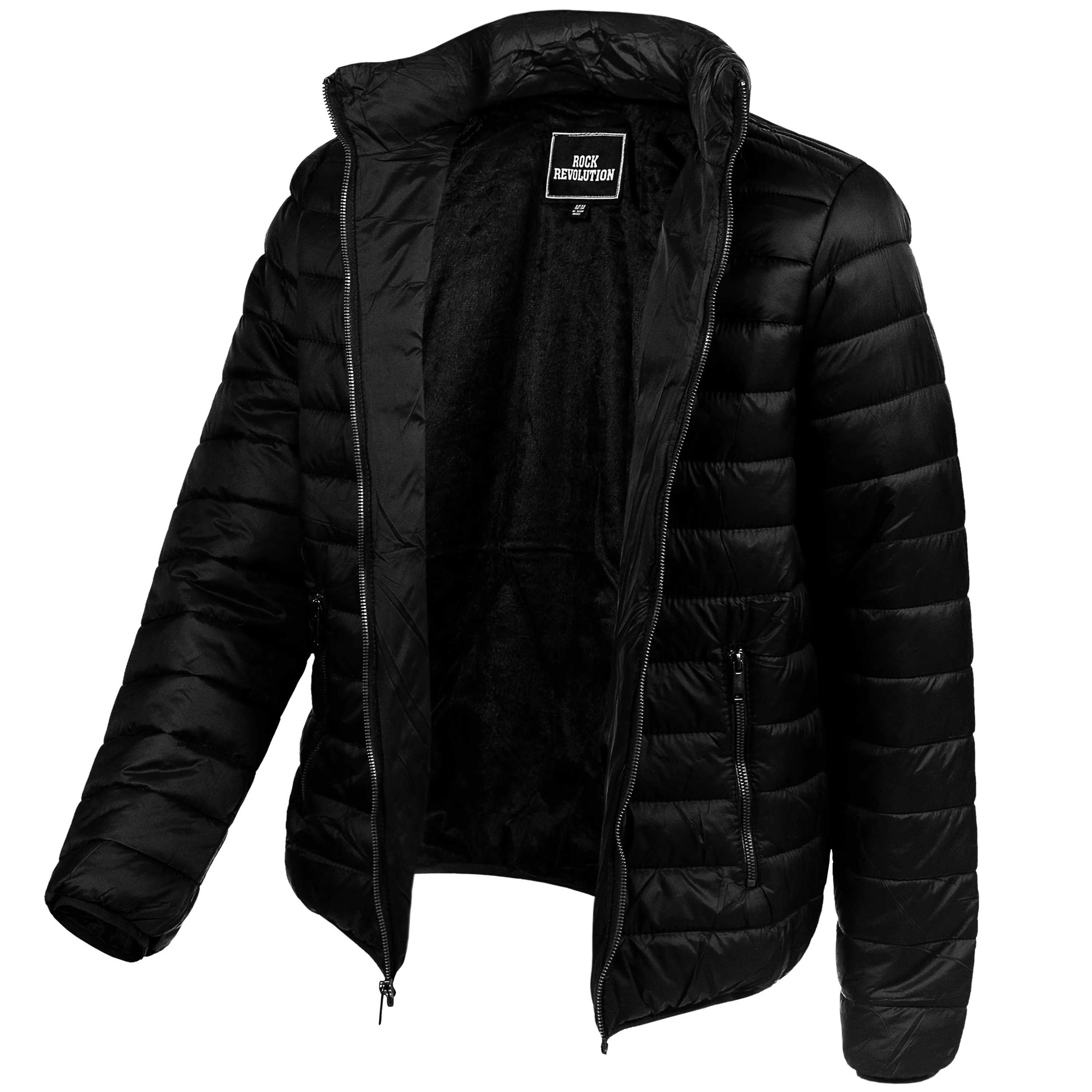 Men's Hooded Warm Winter Wholesale Coats in Black - Bulk Case of 12 Winter Jackets