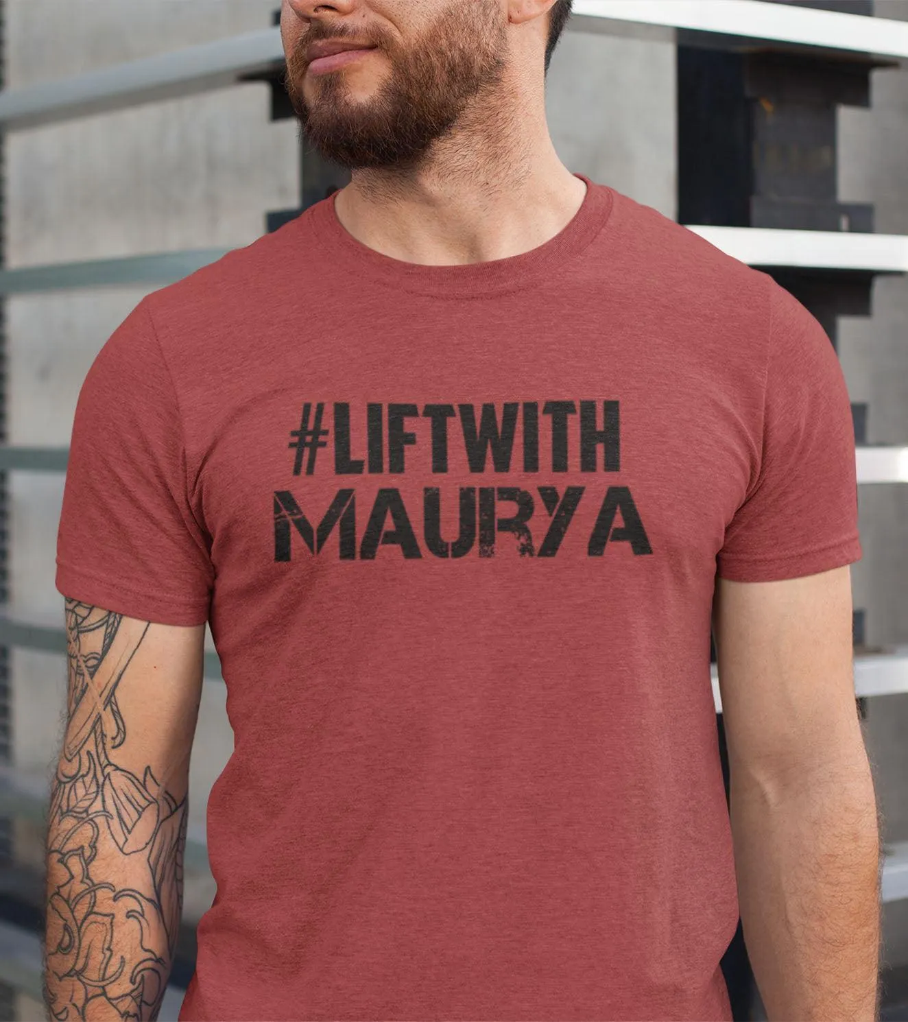 Men's Lift With Maurya T-shirt (Crimson Red)