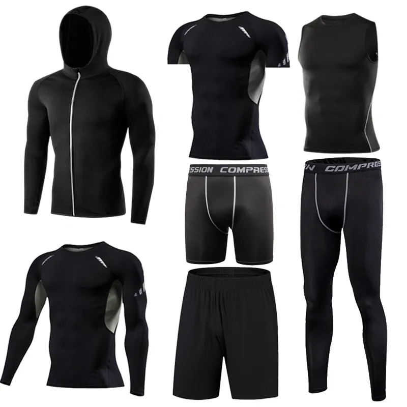 Men's running sets Gym Tight Sport Clothing Basketball Training Tracksuit Fitness Jogging Sports Wear Compression Sports Clothes